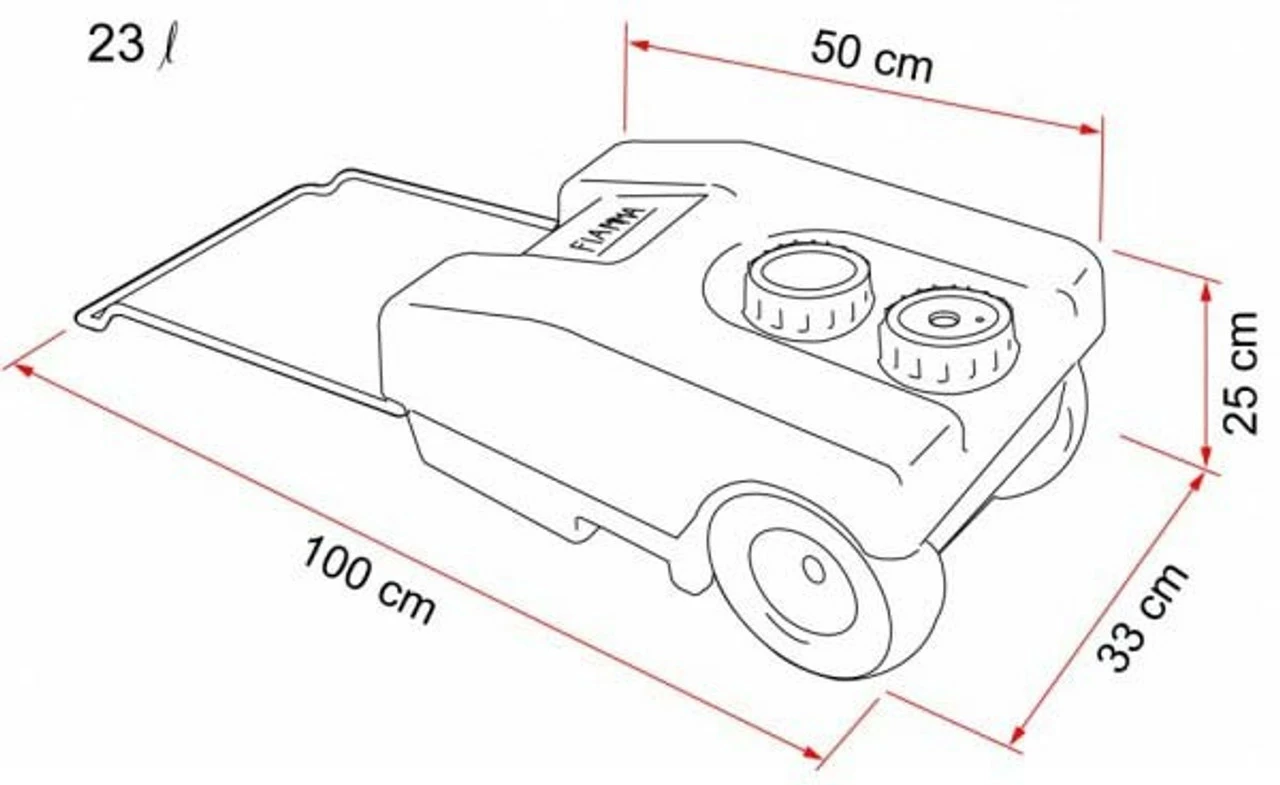 Fiamma 23L Motorhome Waste Water Roll Tank 2 Fiamma 23L Motorhome Waste Water Roll Tank - Image 2