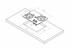 Navy Load Built In Glass Hob Double Burner NL.20001 -Kitchen & Bathroom Equipment Shop NL.20001 D 87740.1676216882