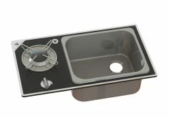 Navy Load Glass Built-In Single Burner Hob And Sink NL.20014