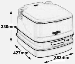 Thetford Porta Potti 145 Qube Portable Camping Toilet 5 Thetford Porta Potti 145 Qube Portable Camping Toilet -Kitchen & Bathroom Equipment Shop PPQ 145 dims 01180.1378976041