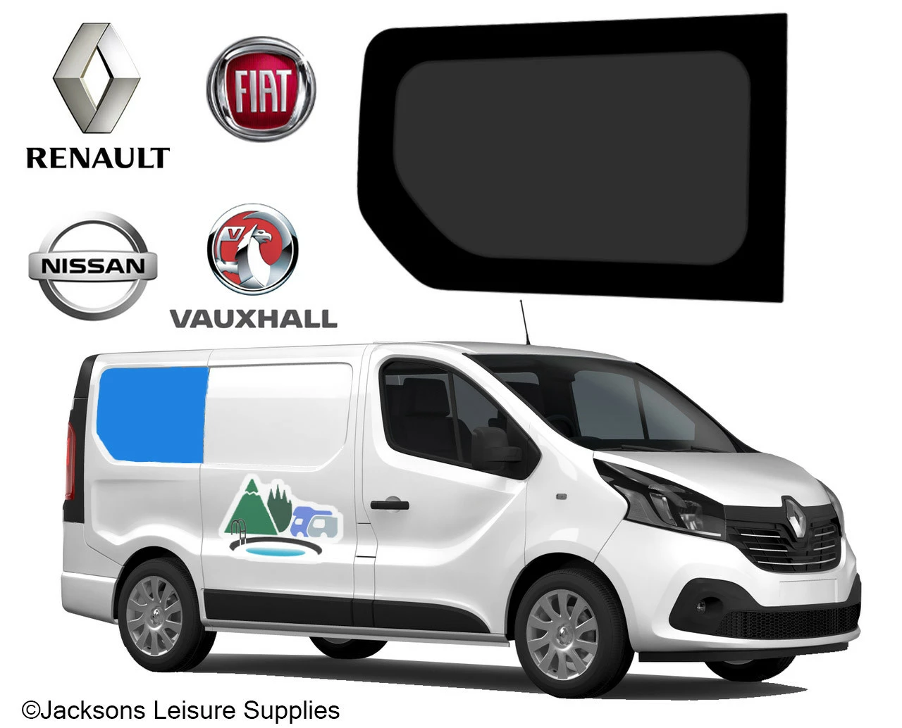 JLS Renault Trafic Vauxhall Vivaro LWB Glass Campervan Window - UK Driver Side Rear 2 JLS Renault Trafic Vauxhall Vivaro LWB Glass Campervan Window - UK Driver Side Rear - Image 2