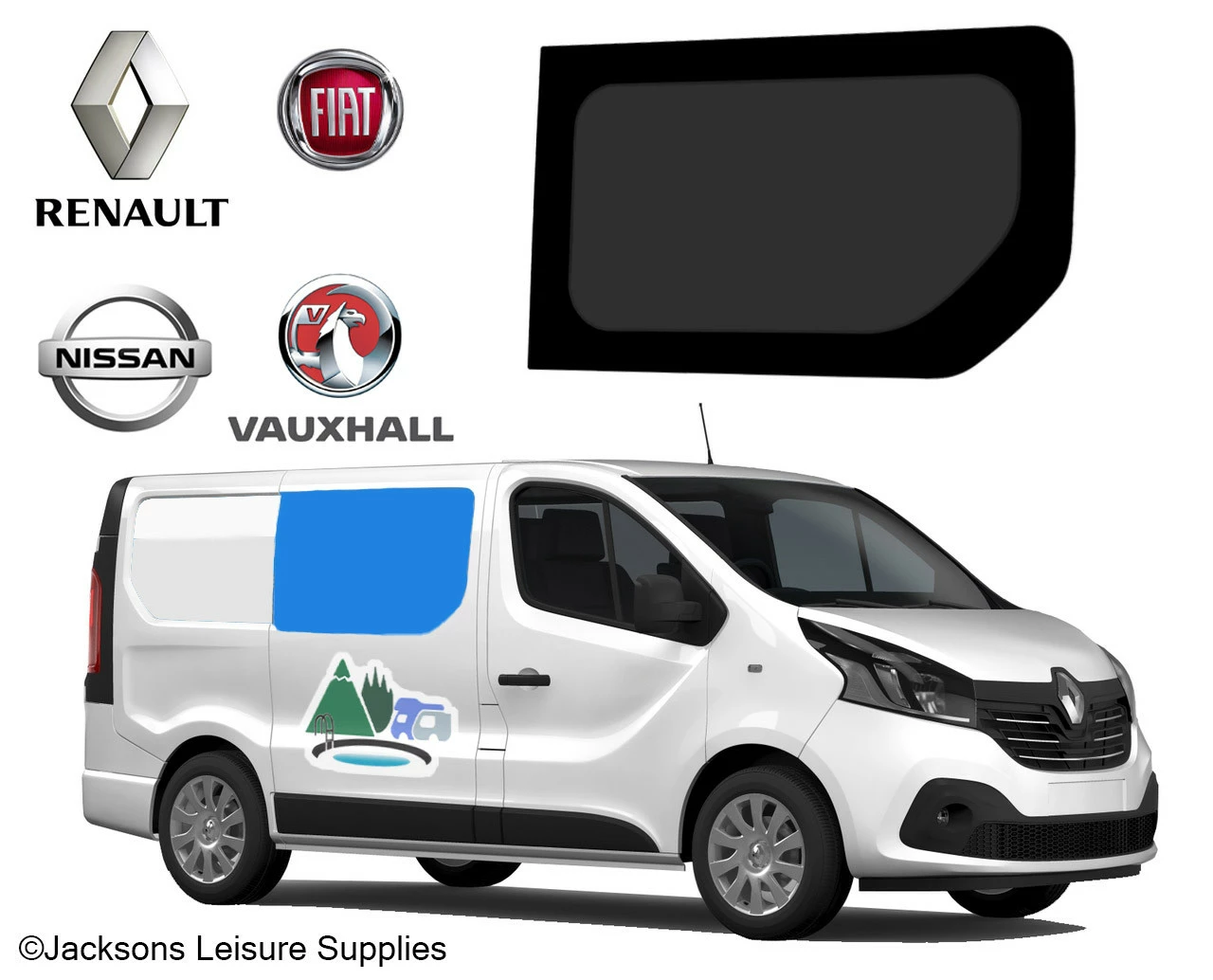 JLS Renault Trafic Vauxhall Vivaro Bonded Glass Sliding Window - Driver's Side 2 JLS Renault Trafic Vauxhall Vivaro Bonded Glass Sliding Window - Driver's Side - Image 2