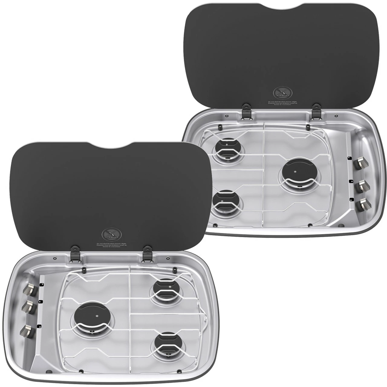 Thetford Spinflo Argent Caravan 3 Burner Hob With Glass Lid 1 Thetford Spinflo Argent Caravan 3 Burner Hob With Glass Lid