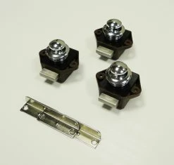 JLS Ltd 3 Pack Of Caravan Mini Push Button Door Handle And Catch -Kitchen & Bathroom Equipment Shop br chr 62119.1415011788