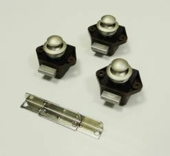 JLS Ltd 3 Pack Of Caravan Mini Push Button Door Handle And Catch -Kitchen & Bathroom Equipment Shop br nic 54226.1415012283