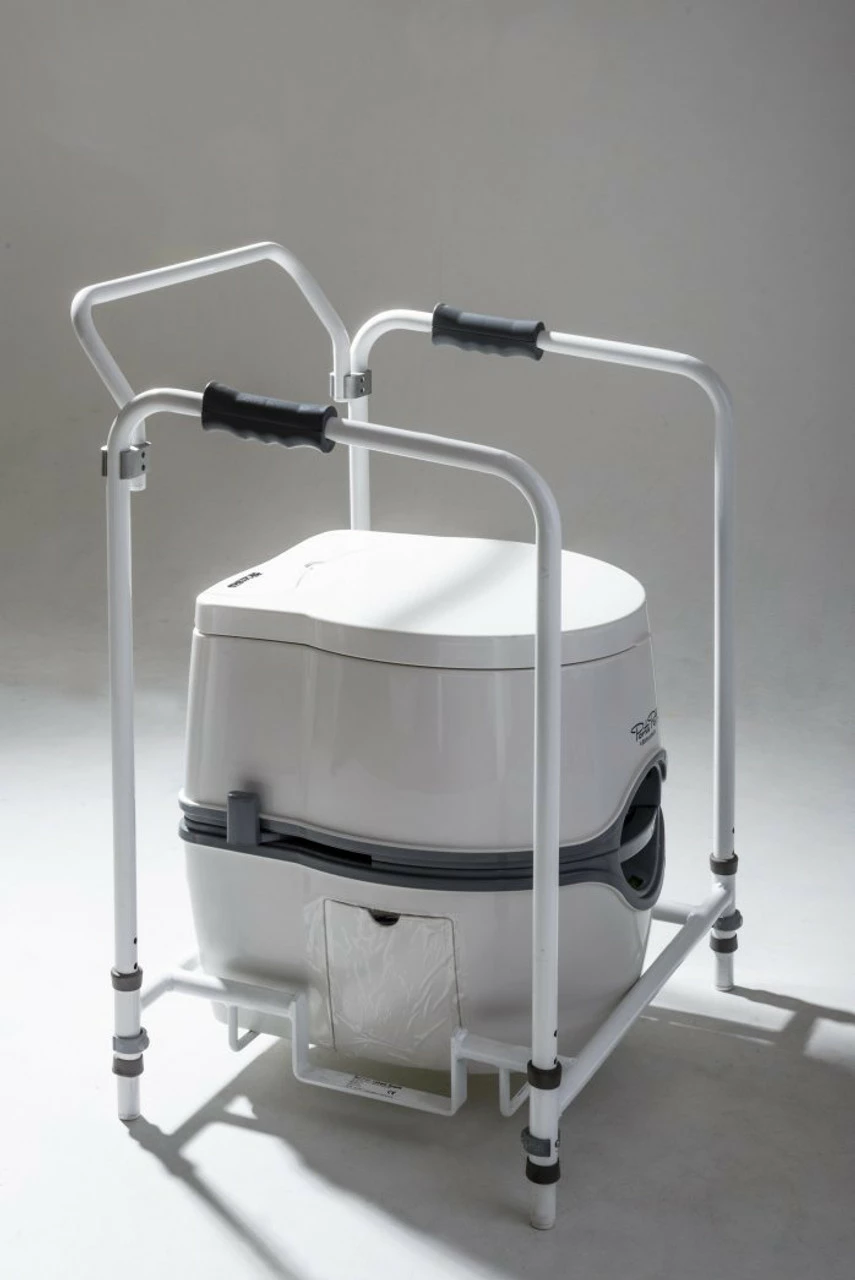JLS Excellence Electric & Manual Flush Portable Toilet With Folding Mobility Frame 3 JLS Excellence Electric & Manual Flush Portable Toilet With Folding Mobility Frame - Image 3