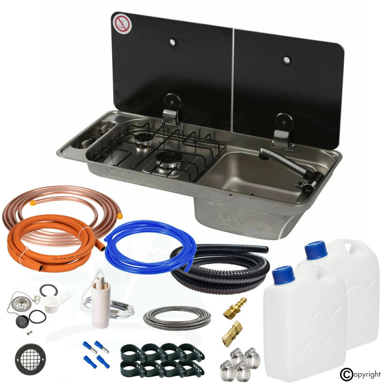 CAN FL1401 FL1402 Hob And Sink Van Campervan Conversion Kit 2 CAN FL1401 FL1402 Hob And Sink Van Campervan Conversion Kit - Image 2