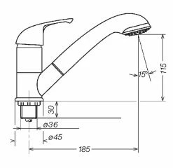 Reich Kama Chrome Shower Tap With Combi Julia Head 6 Reich Kama Chrome Shower Tap With Combi Julia Head -Kitchen & Bathroom Equipment Shop kama diag1 66103.1672871110