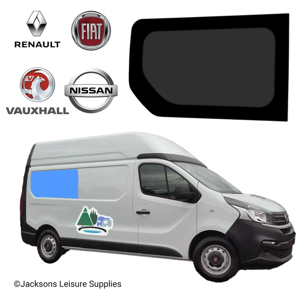 JLS Renault Trafic Vauxhall Vivaro SWB Glass Campervan Window - UK Driver Side Rear 1 JLS Renault Trafic Vauxhall Vivaro SWB Glass Campervan Window - UK Driver Side Rear