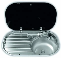 Dometic-Smev VA8306R Caravan Motorhome Sink With Glass Lid